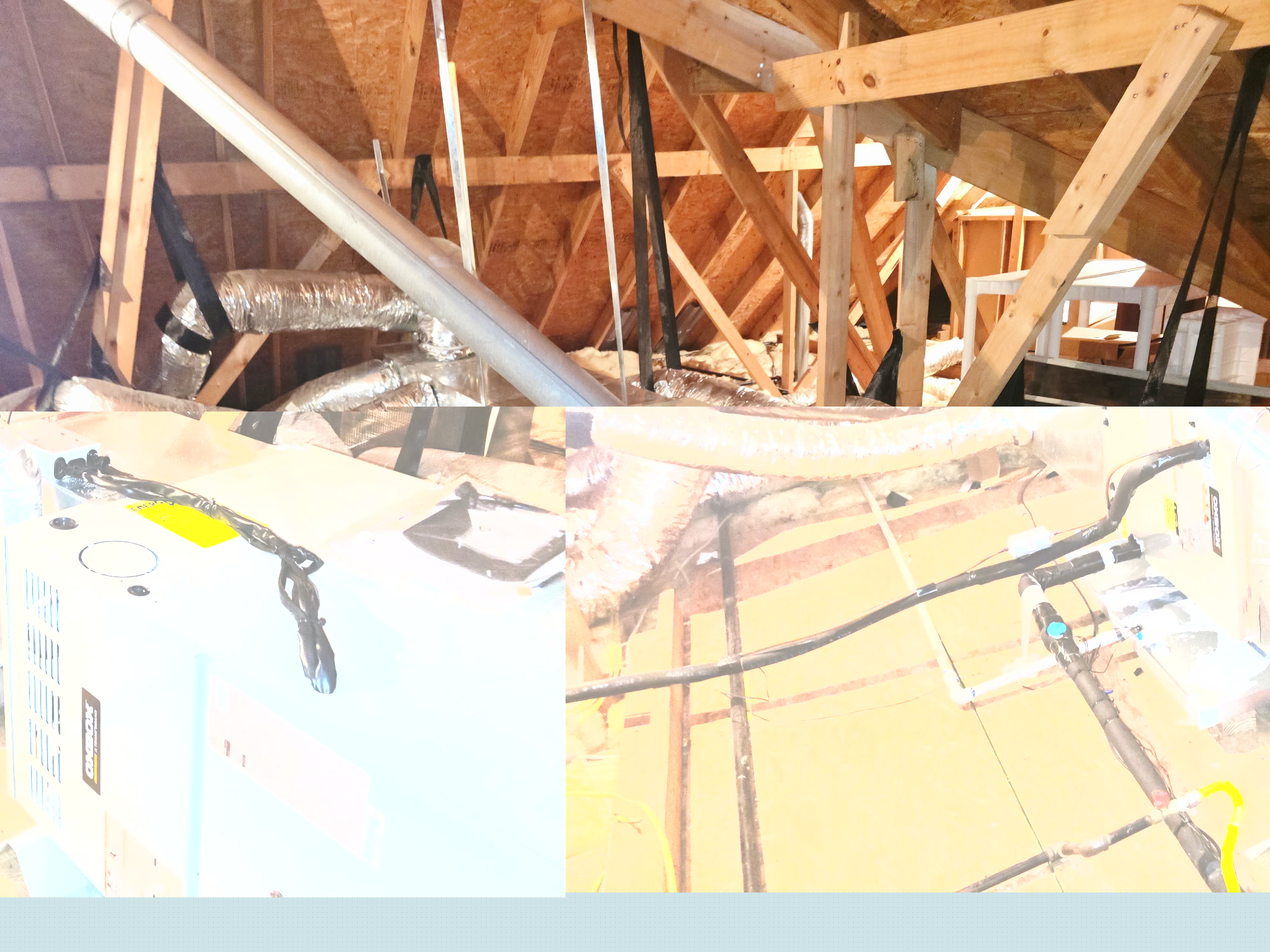 Wide view of attic HVAC replacement in Covington